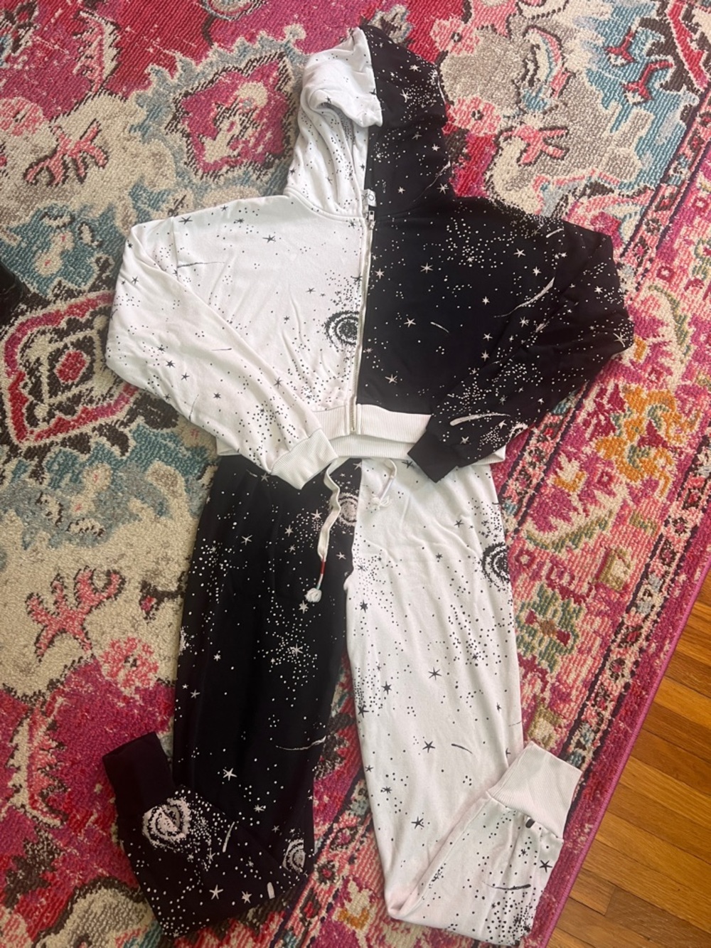 Wildfox SAMPLE Black and White Star Split Track Set